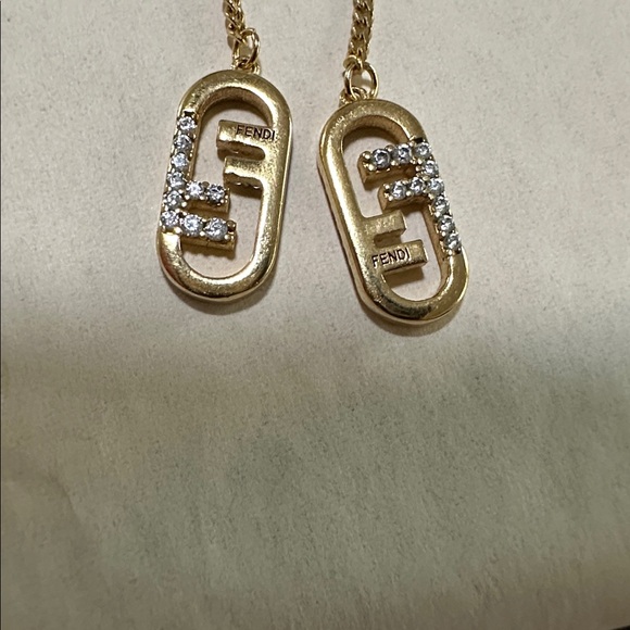 Authentic Fendi Olock Chain Earrings